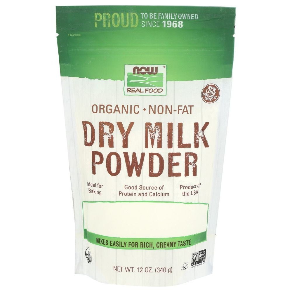 Now Organic Non Fat Dry Milk Powder, 12 Ounce -- 12 per case