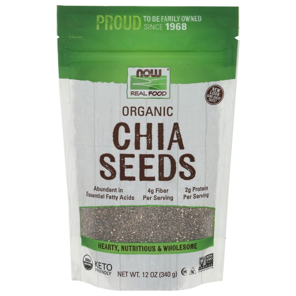 Now Organic Black Chia Seeds, 12 Ounce