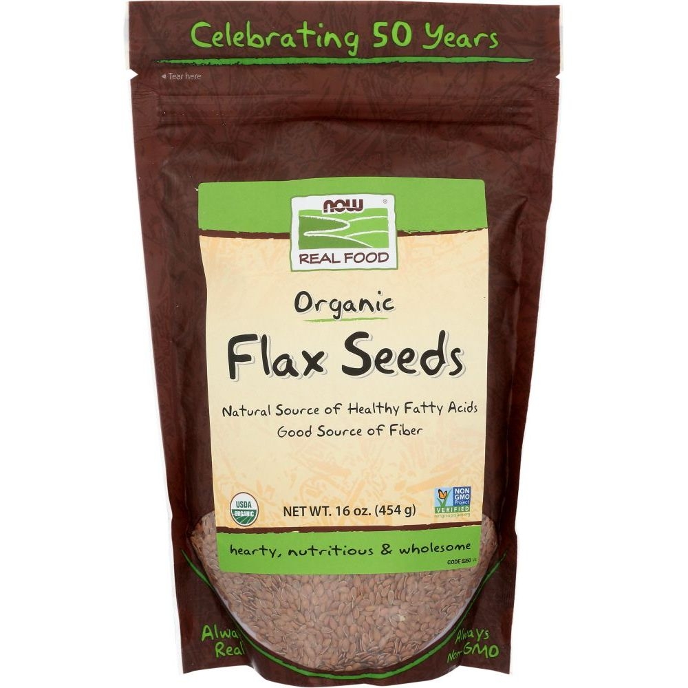 Now Organic Flax Seeds, 16 Ounce