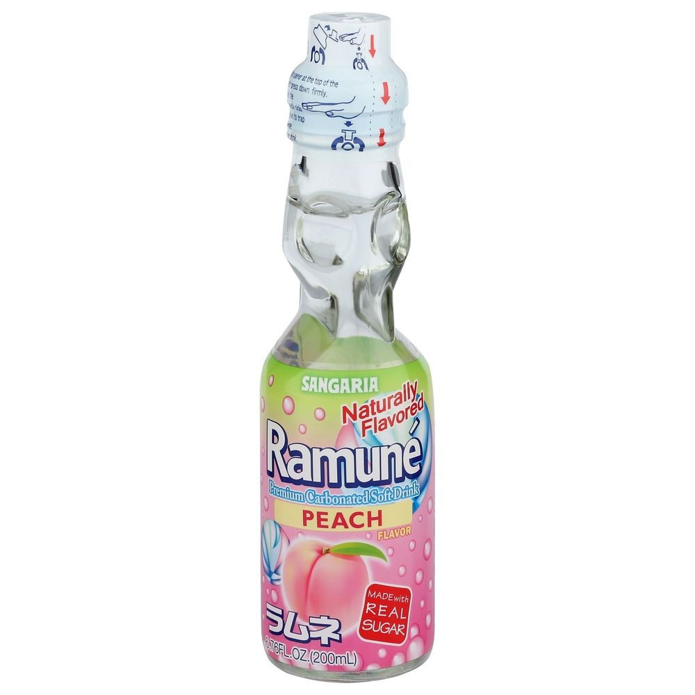Sangaria Ramune Peach Soda, 6.76 Fluid Ounce -- 18 per case