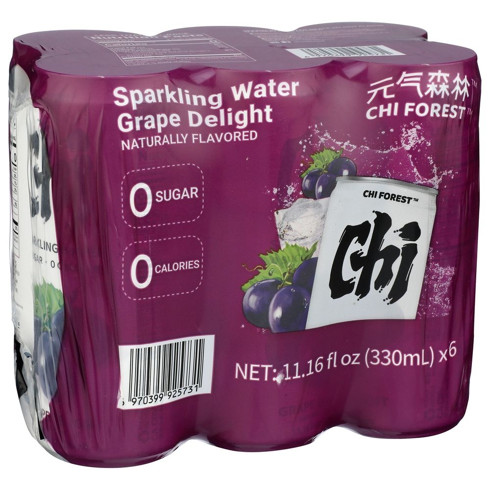 Chi Forest Grape Delight Sparkling Water, 11.16 Fluid Ounce -- 6 per case
