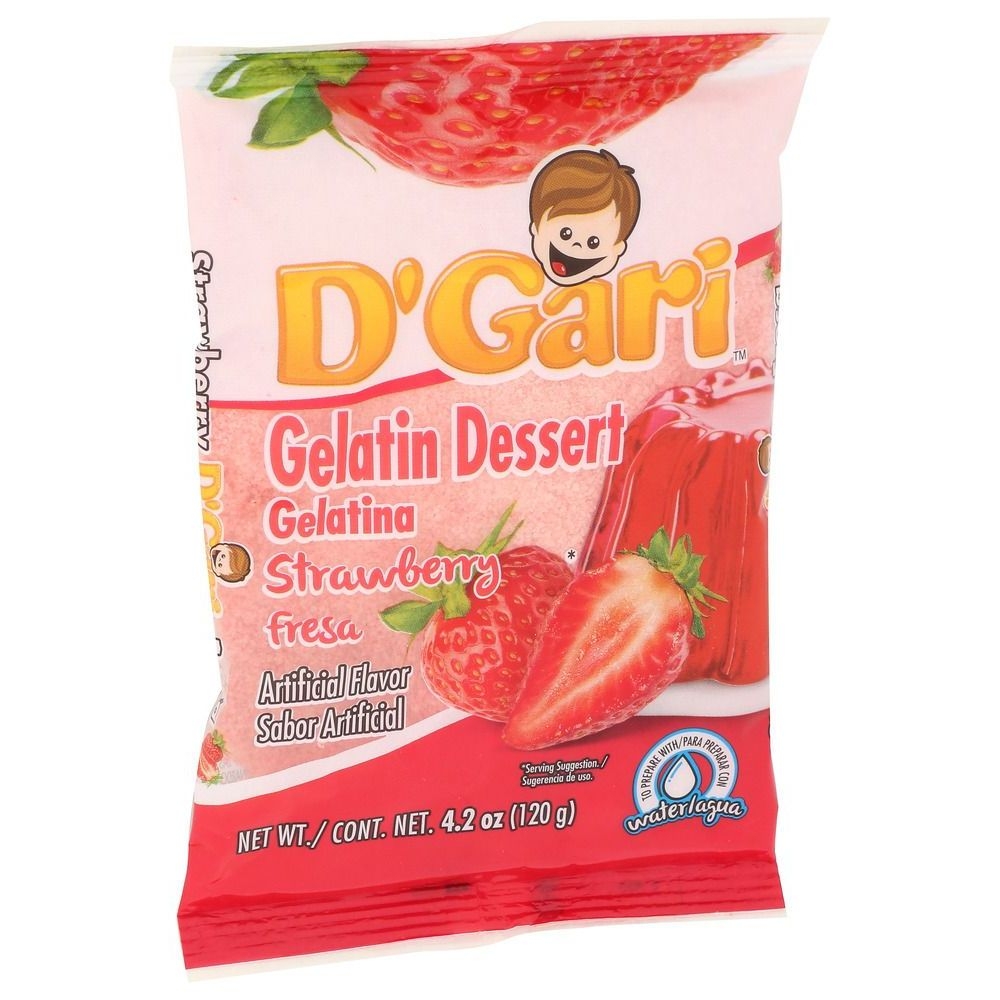 Dgari Strawberry with Water Gelatina Dessert, 4.2 Ounce -- 24 per case