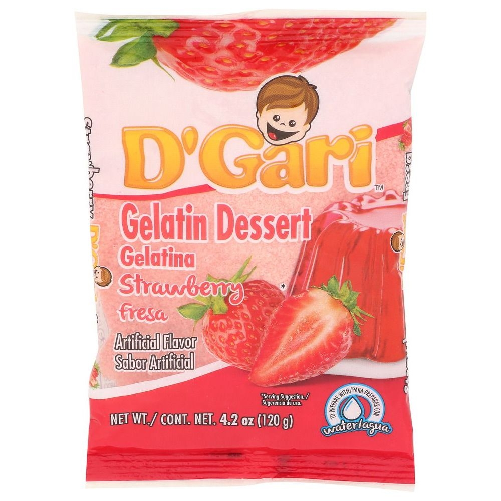 Dgari Strawberry with Water Gelatina Dessert, 4.2 Ounce -- 24 per case