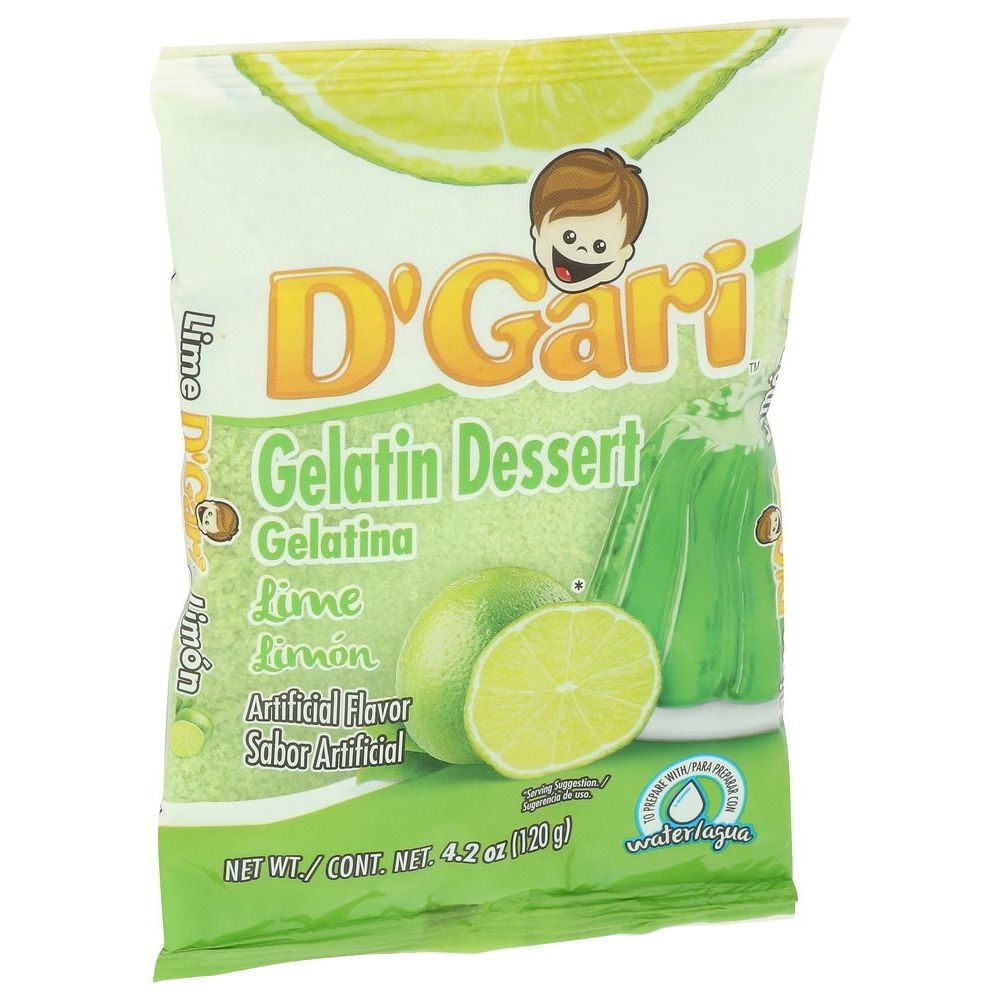 Dgari Lime with Water Gelatina Dessert, 4.2 Ounce -- 24 per case