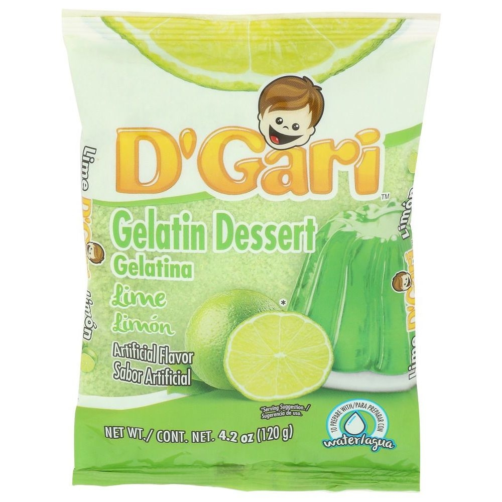 Dgari Lime with Water Gelatina Dessert, 4.2 Ounce -- 24 per case