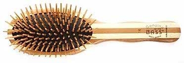 Bass Brushes The Green Brush Large Oval Hairbrush with Bamboo Pins Plus Bamboo Handle