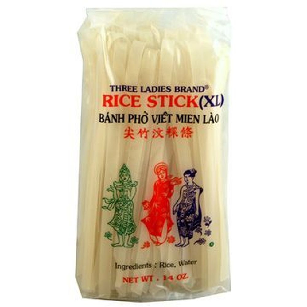Three Ladies Wide Rice Stick Noodle, 14 Ounce -- 15 per case