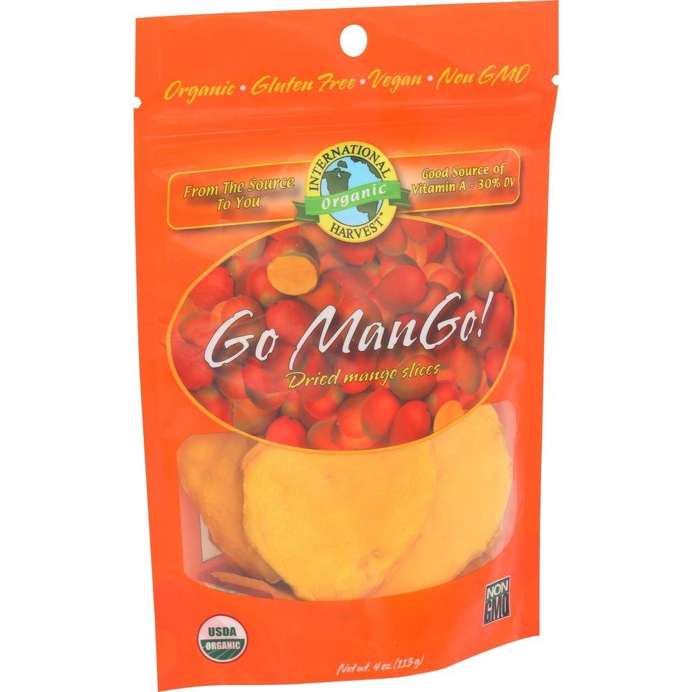 International Harvest Organic Dried Mango Slices, 4 Ounce -- 6 per case