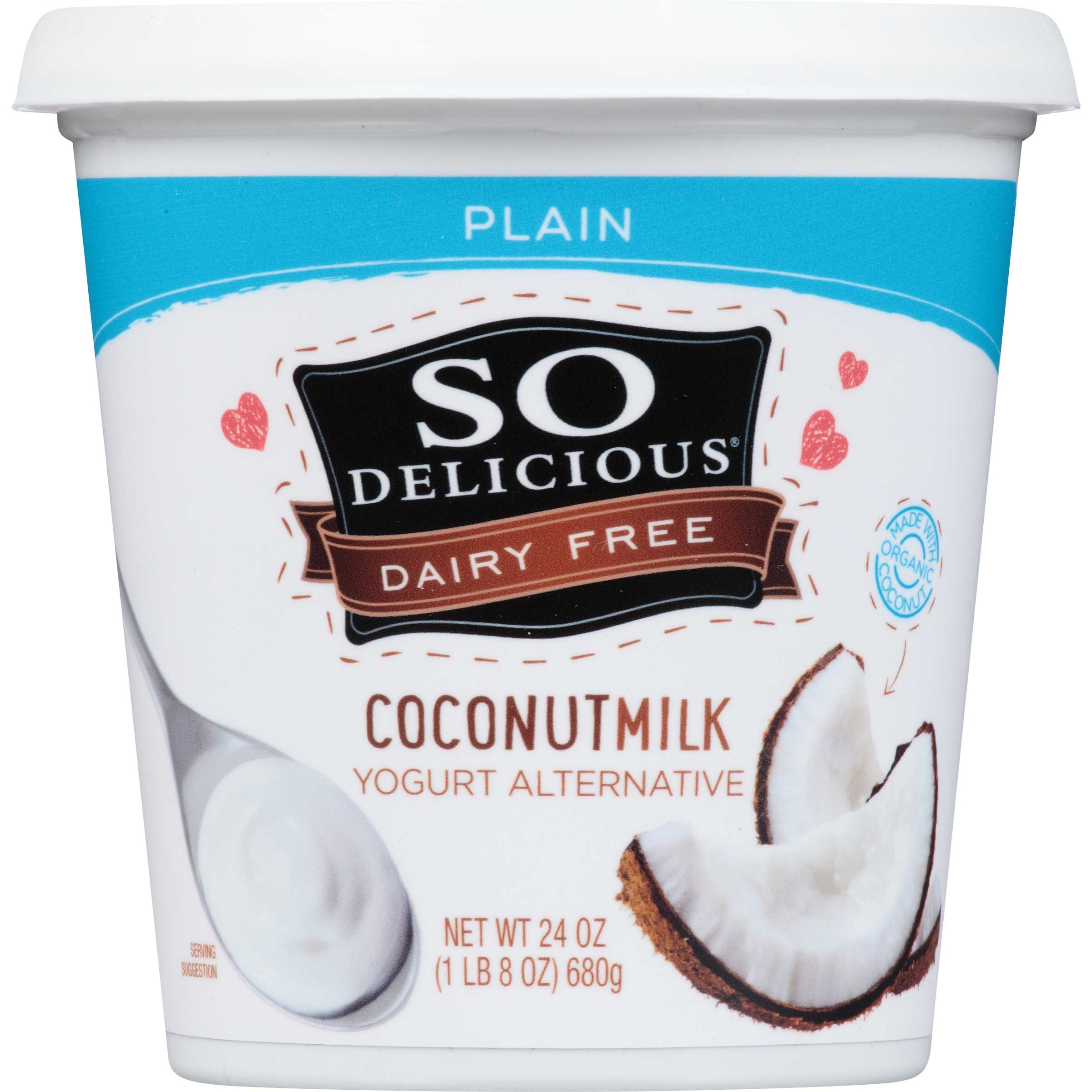 So Delicious Plain Dairy Free Coconut Milk Yogurt Alternative, 24 Ounce -- 6 per case.