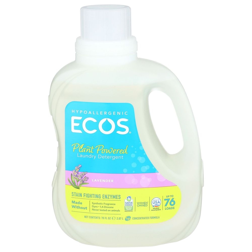 ECOS Lavender Hypoallergenic Laundry Detergent with Enzymes, 70 Ounce -- 4 per case