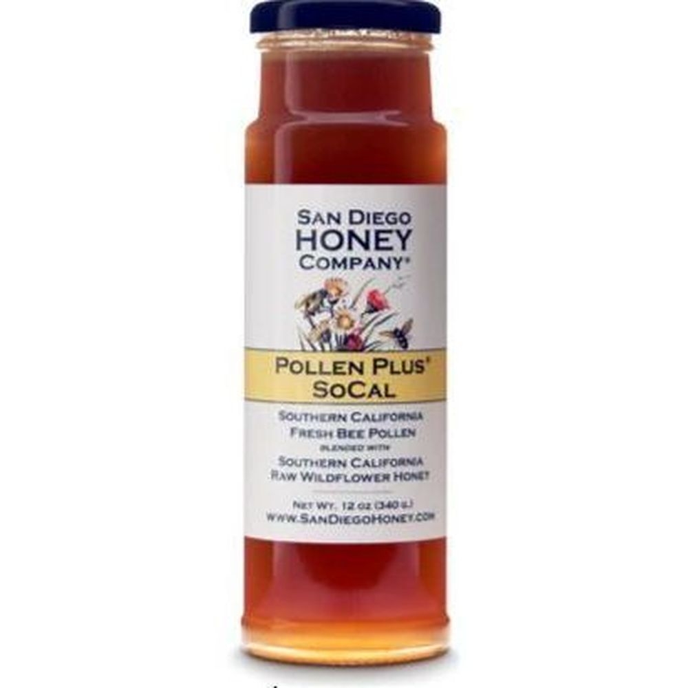 San Diego Pollen Plus Social Bee Pollen and Raw Honey, 12 Ounce -- 12 per case