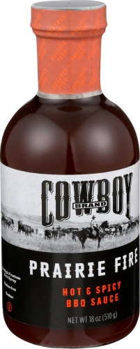 Cowboy Charcoal Prairie Fire Hot and Spicy BBQ Sauce, 18 Ounce -- 6 per case