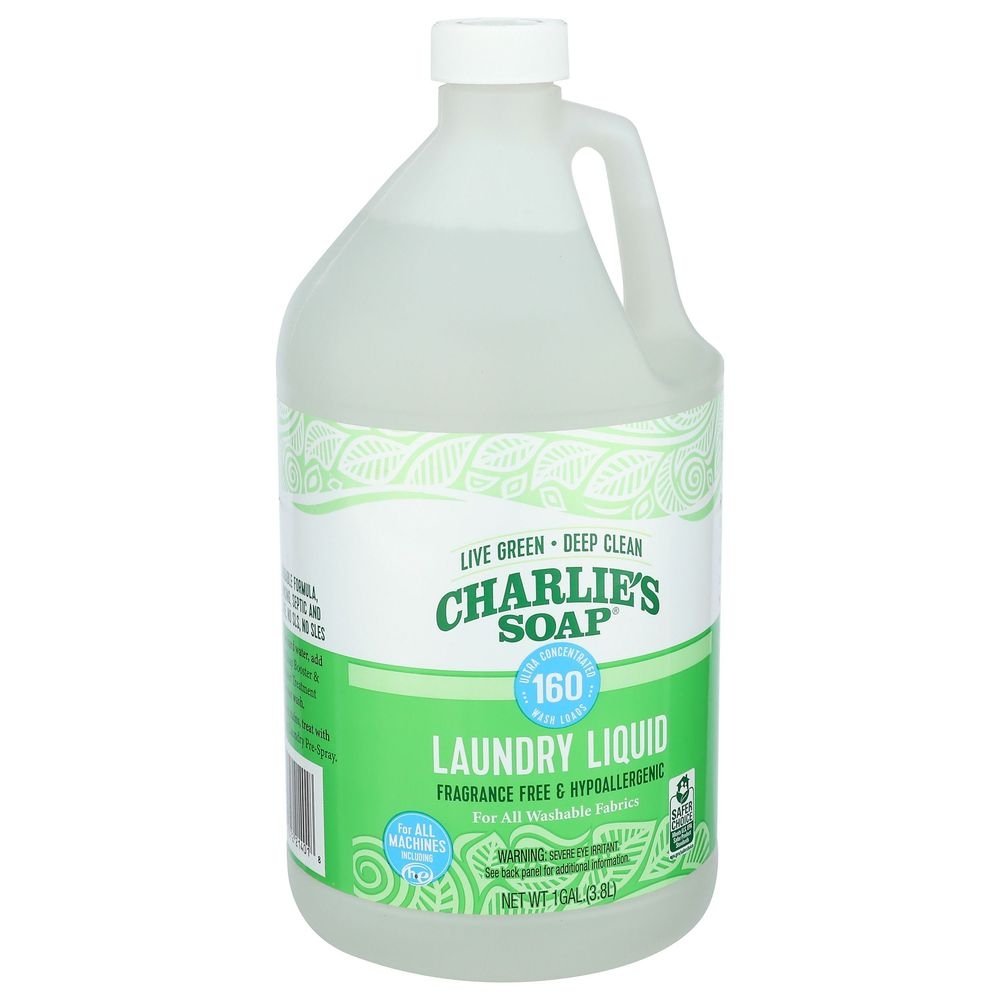 Charlies Soap Natural Liquid Laundry Detergent Refill, 1 Gallon -- 4 Per Case