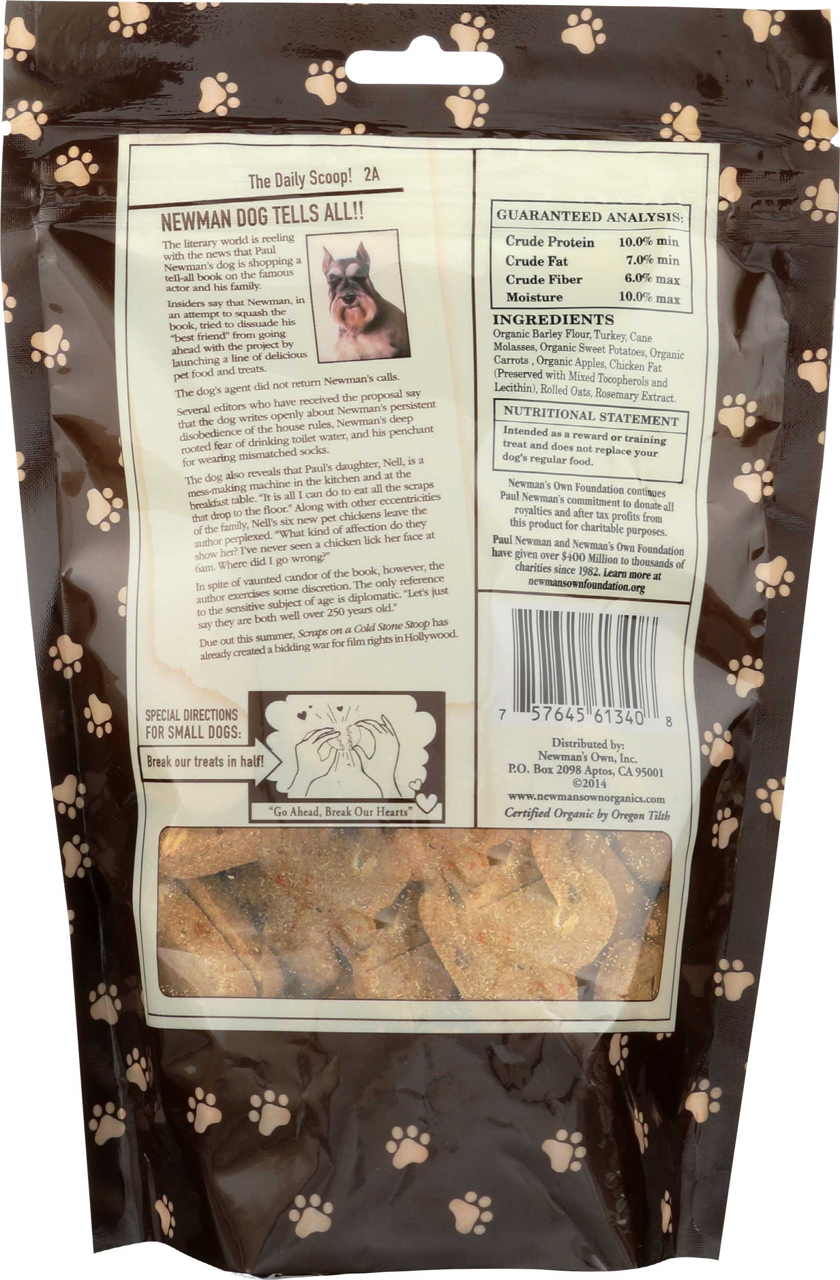 Newmans Own Organic Turkey and Sweet Potato Dog Treats, 10 Ounce -- 6 per case