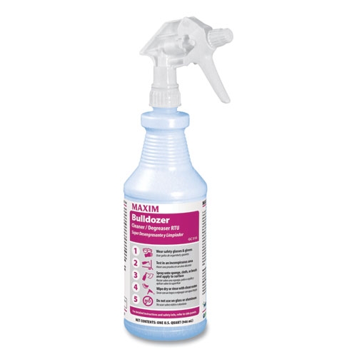 Maxim Bulldozer Lemon Scent Cleaner/Degreaser, 32 Ounce Spray Bottle -- 12 per case