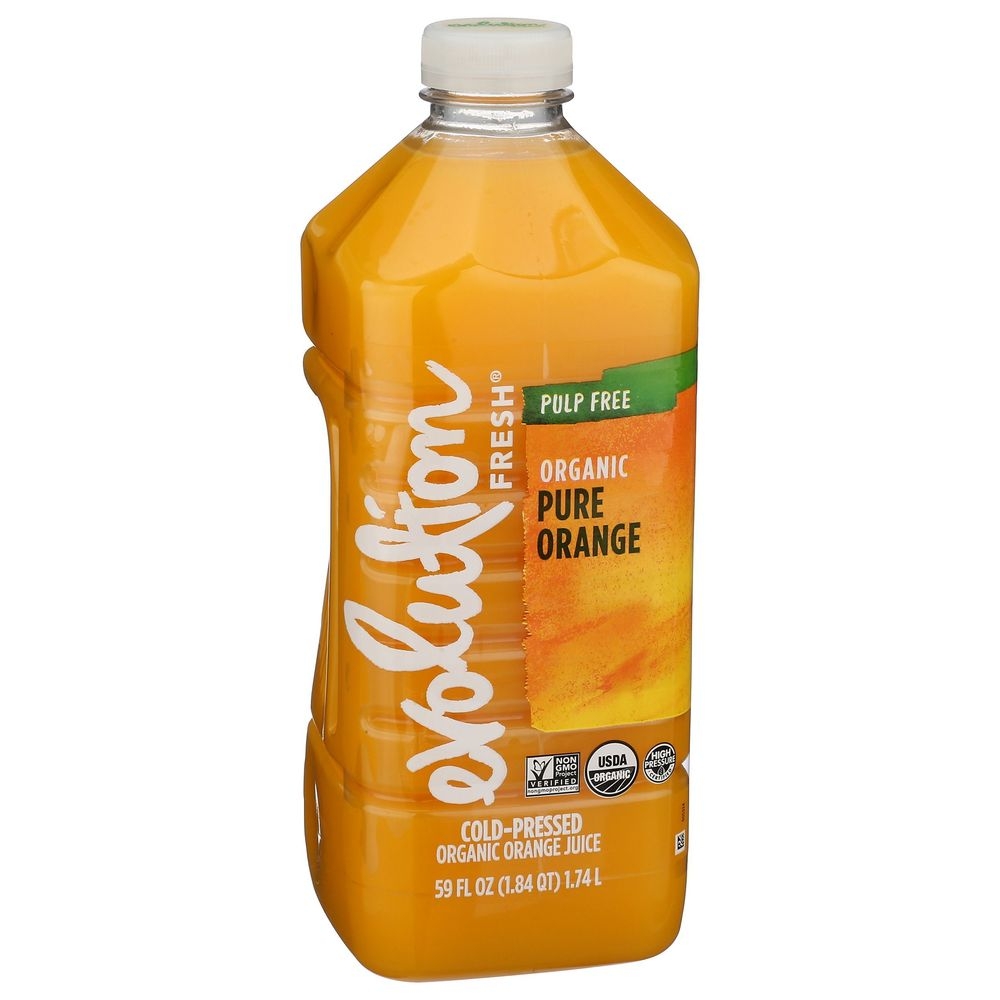 Evolution Fresh Organic Pulp Free Pure Orange Juice, 59 Fluid Ounce -- 4 per case
