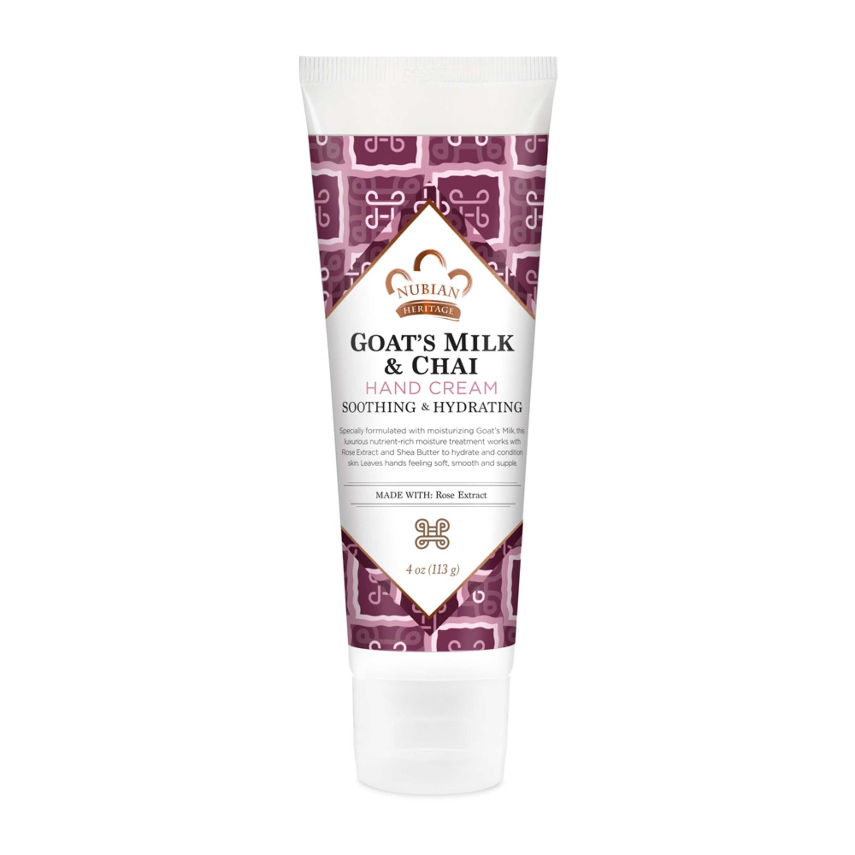 Nubian Heritage Goats Milk and Chai Hand Cream, 4 Fluid Ounce -- 12 per case