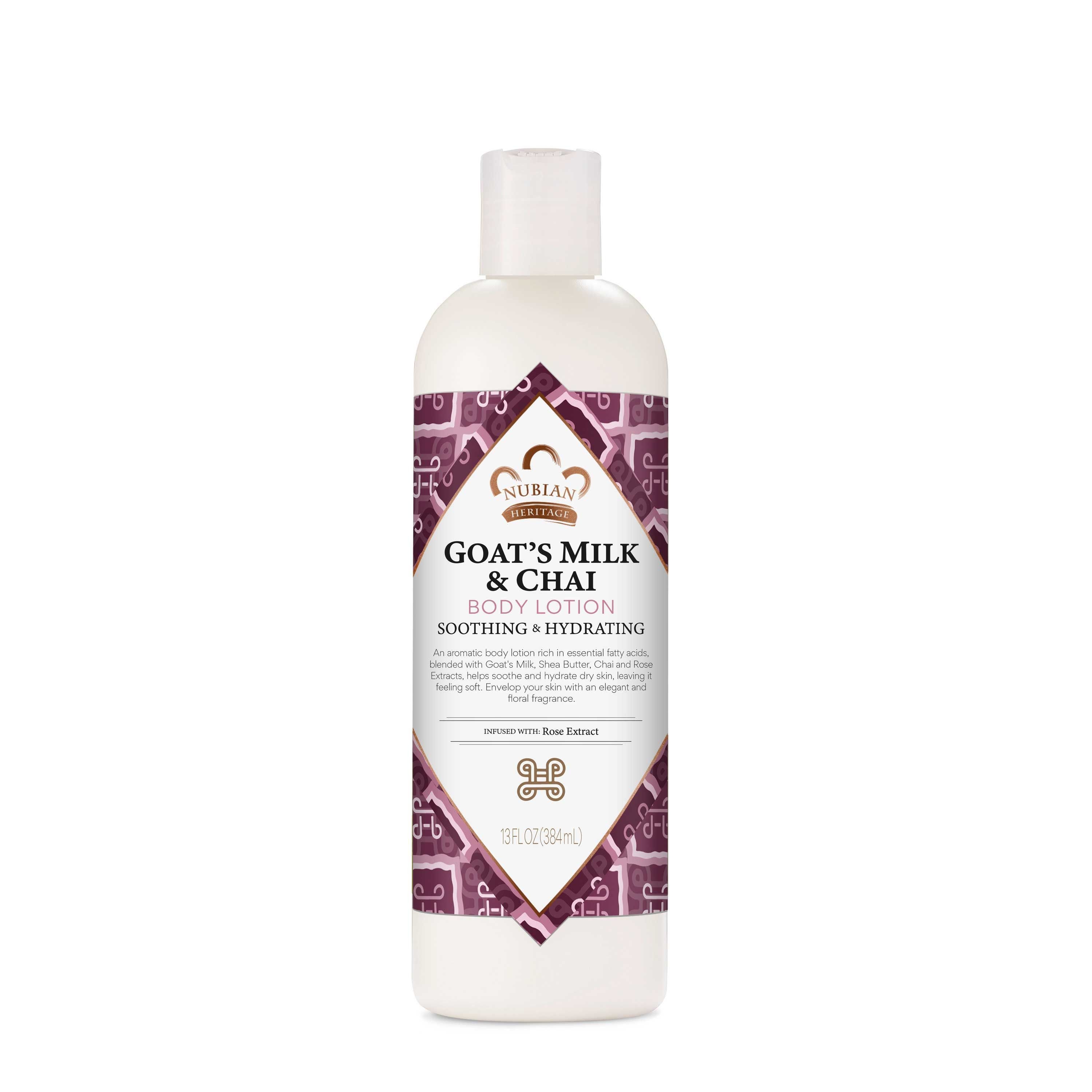 Nubian Heritage Soothing Plus Hydrating Goats Milk and Chai Body Lotion, 13 Ounce -- 12 per case