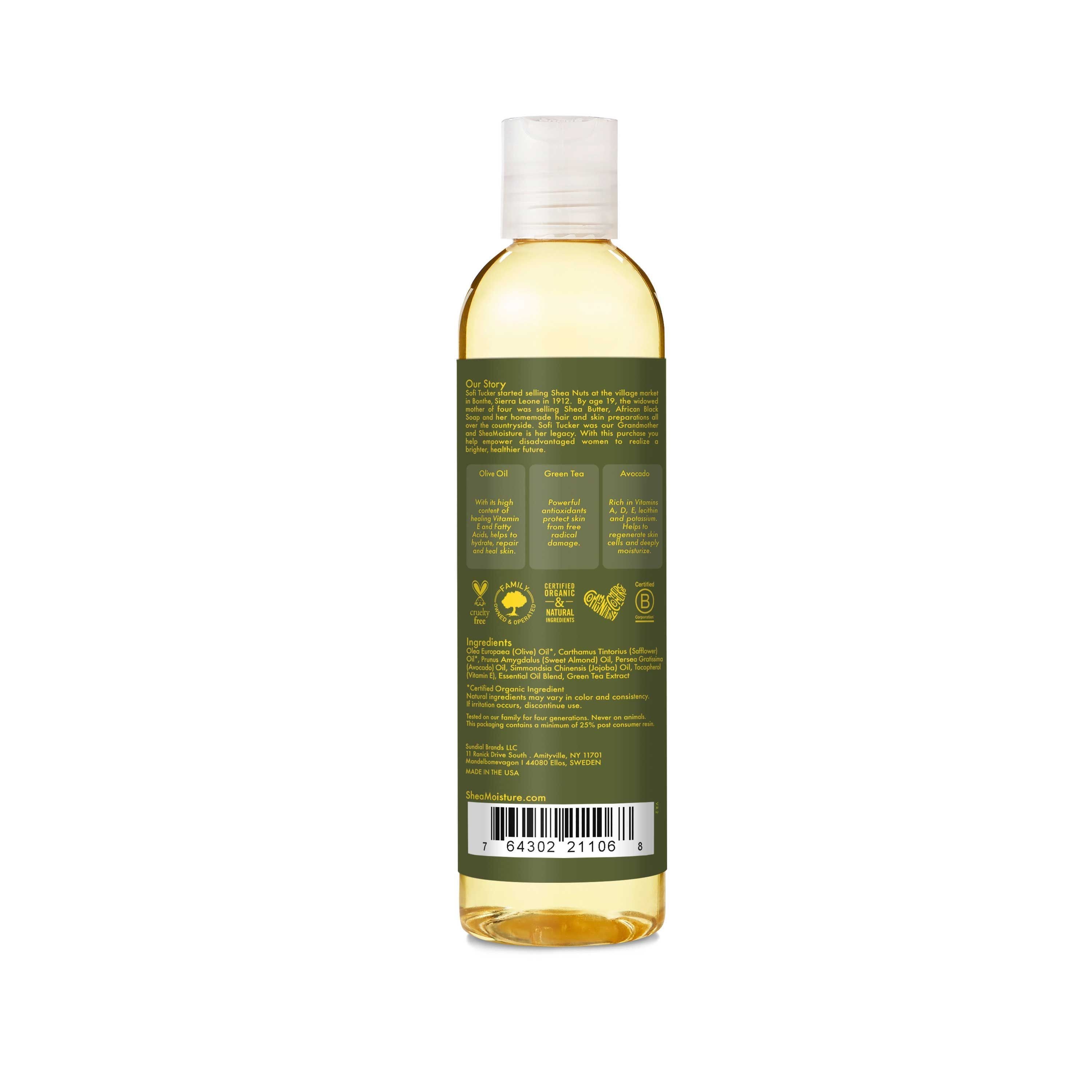 Shea Moisture Olive and Green Tea Bath Massage and Body Oil, 8 Ounce -- 24 per case