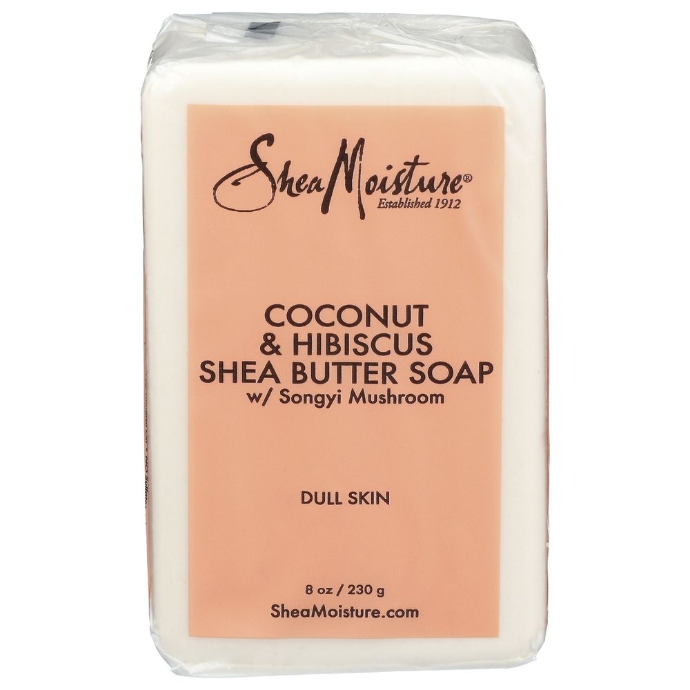 Shea Moisture Coconut and Hibiscus Shea Butter Bar Soap, 8 Ounce
