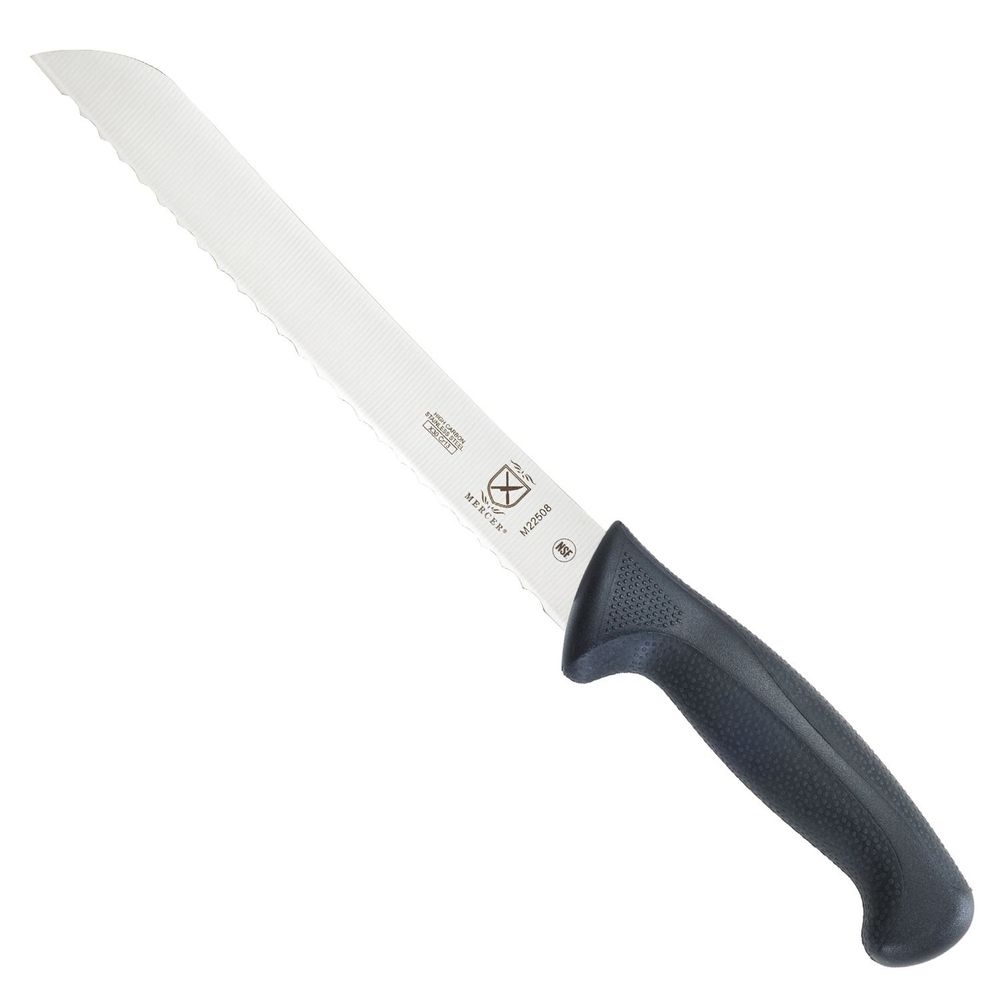 Mercer Culinary Millennia Black Wavy Edge Bread Knife, 8 inch