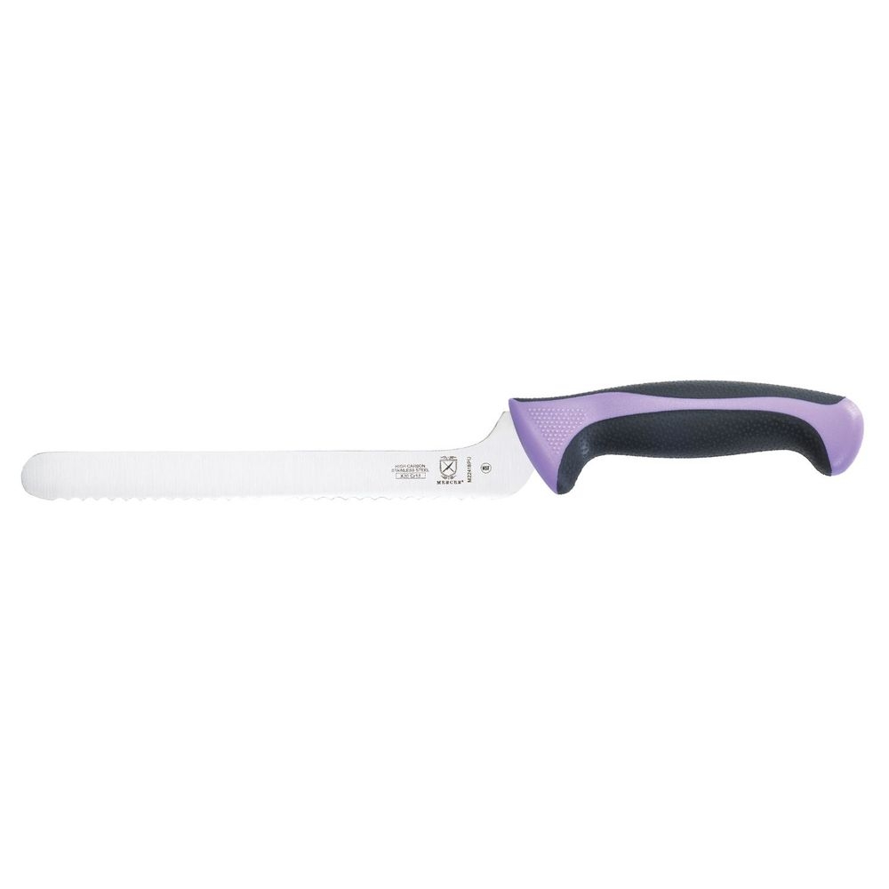 Mercer Culinary Millennia Colors Purple Offset Wavy Edge Bread Knife, 8 inch