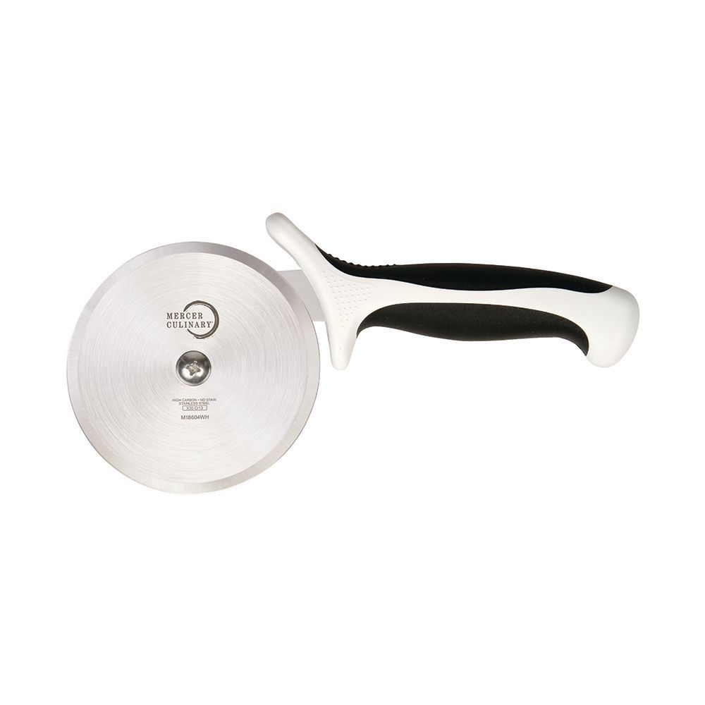 Mercer Culinary Millennia Pizza Cutter with White Handle, 4 inch Wheel