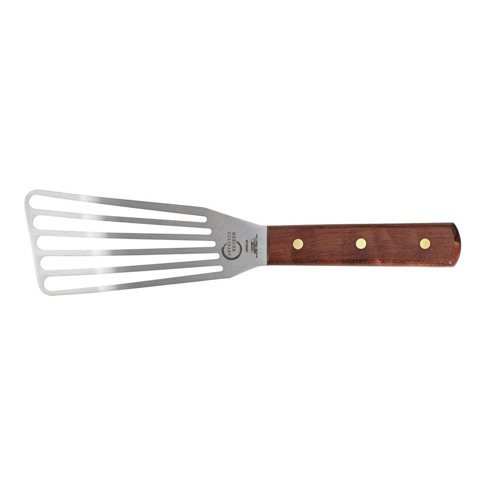 Mercer Culinary Praxis Brown Rosewood Handle Fish Turner, 6 x 3 inch