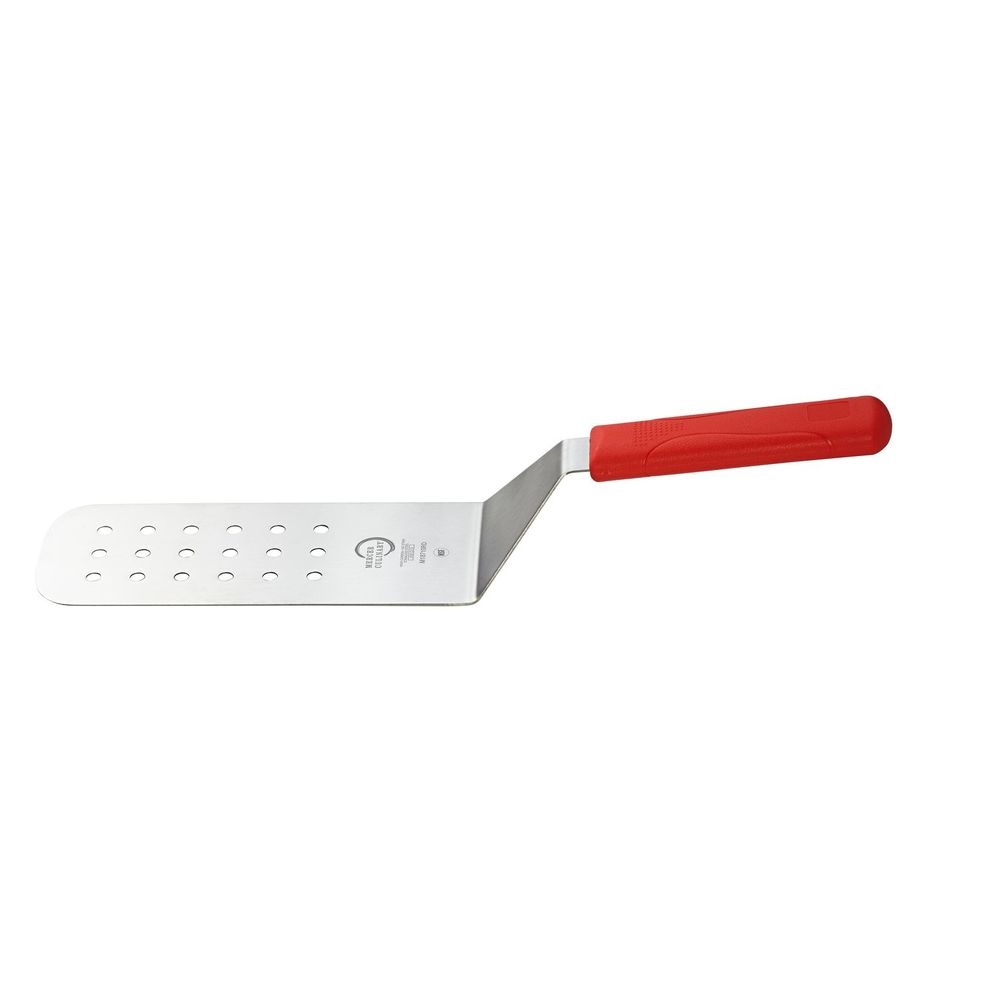 Mercer Culinary Millennia Perforated Turner with Red Handle, 8 x 3 inch