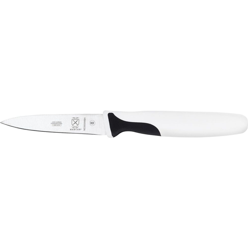 Mercer Culinary Millennia Slim Paring Knife with White Handle, 3 inch
