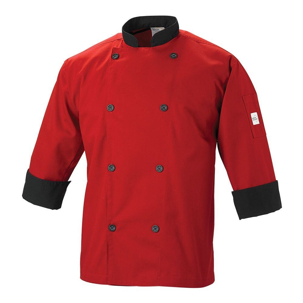 Mercer Culinary Millennia Red with Black Accents X-Small 3/4 Sleeve Unisex Cook Jacket