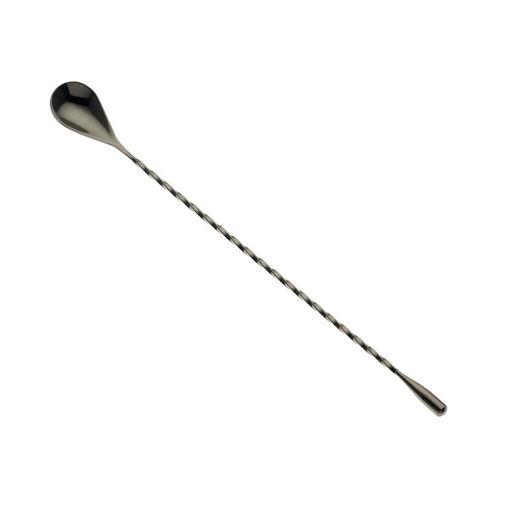 Barfly Gun Metal Black Classic Bar Spoon with Teardrop End, 11 13/16 inch