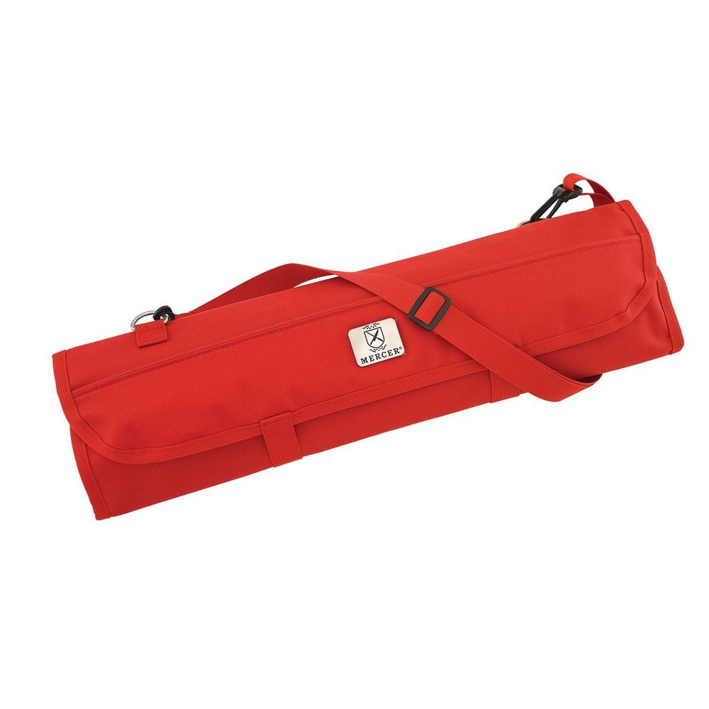 Mercer Culinary Red 7-Pocket Knife Roll Storage Bag
