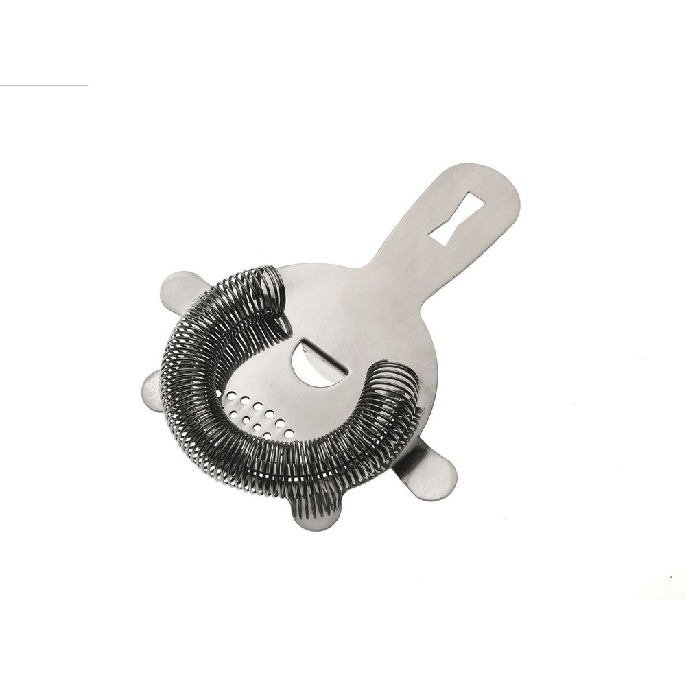 Barfly Stainless Steel Heavy Duty 4 Prong Spring Bar Strainer, 5 5/8 inch Overall Length