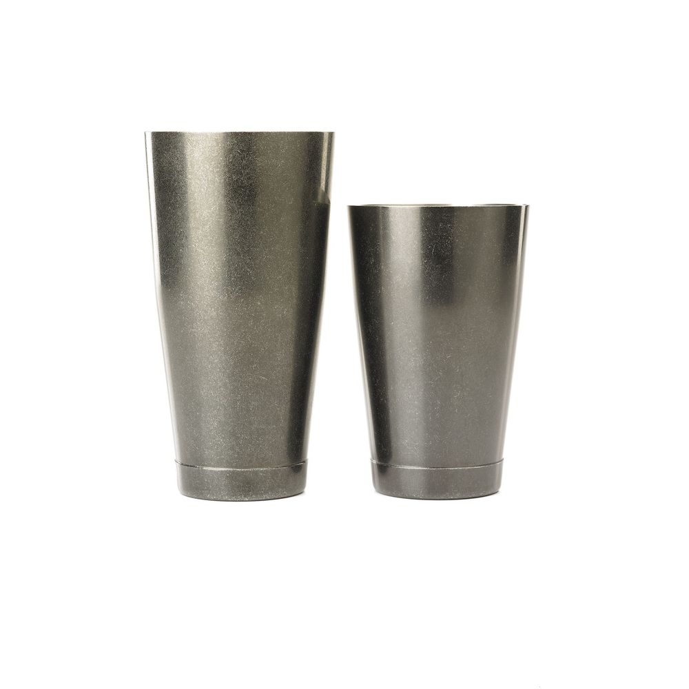 Barfly Vintage Black Shaker Cocktail Tin Set, 18 and 28 Ounce