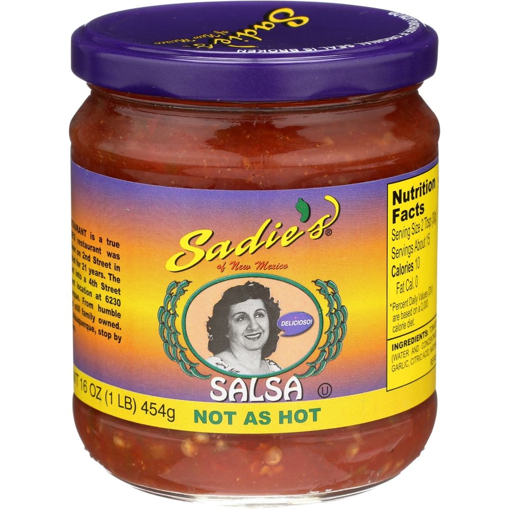 Sadie Not As Hot Salsa, 16 Ounce