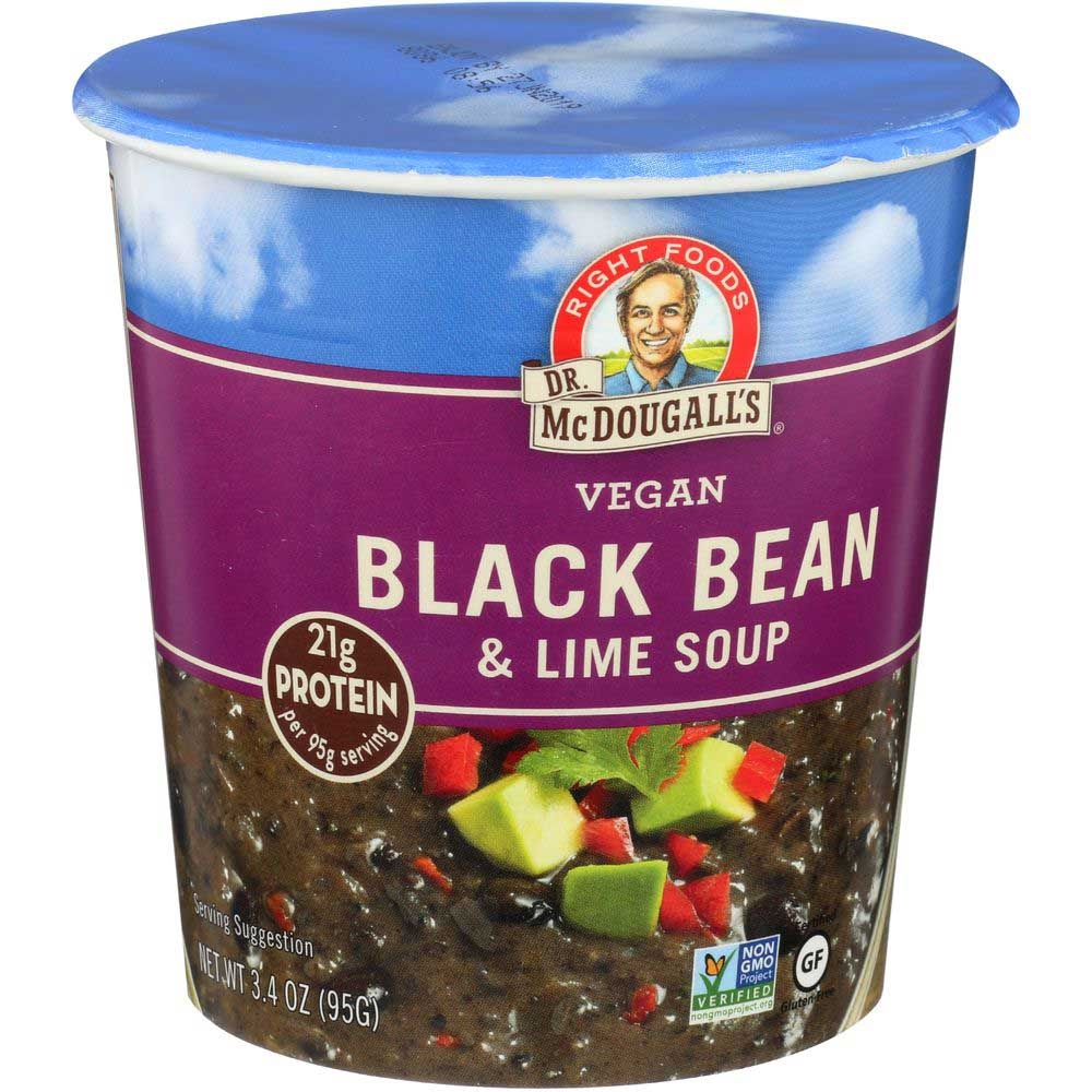 Dr McDougalls Right Foods Black Bean and Lime Big Cup Soup, 3.4 Ounce -- 6 per case.