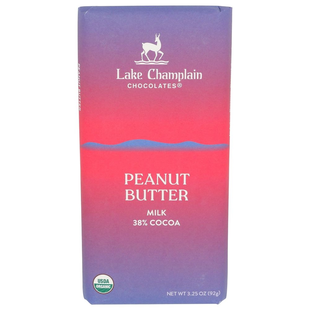 Lake Champlain Chocolates 38 Percentage Cocoa Milk Chocolate Peanut Butter Bar, 3.25 Ounce -- 10 per case