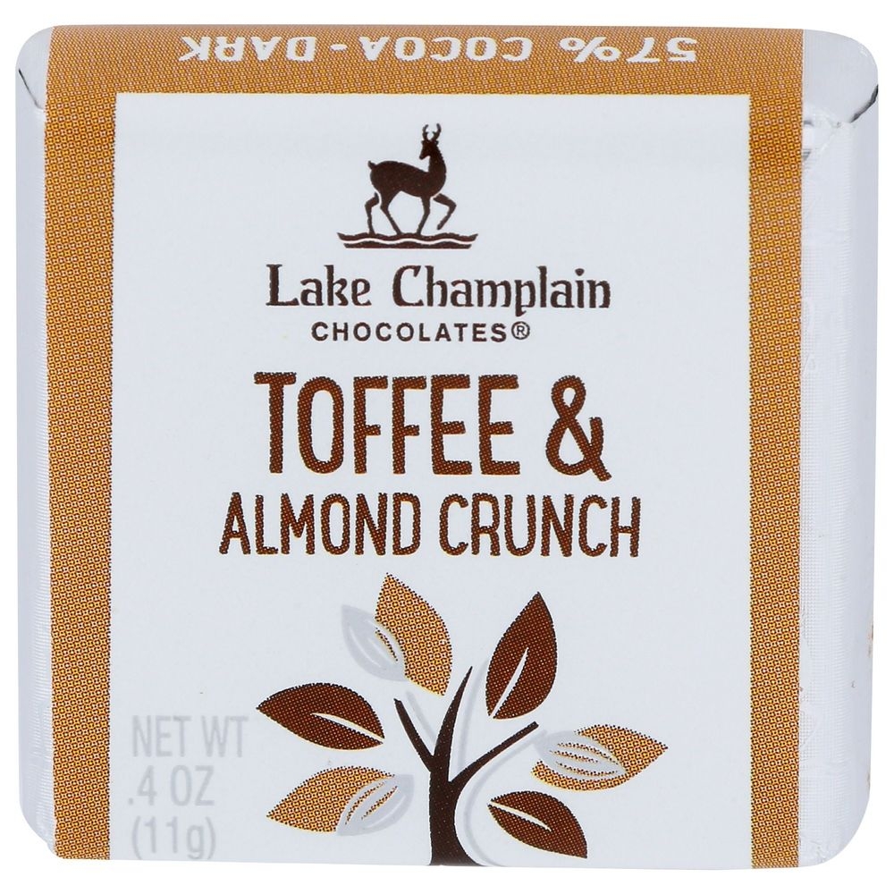 Lake Champlain Chocolates Organic Dark Chocolate Toffee and Almonds Squares, 0.4 Ounce