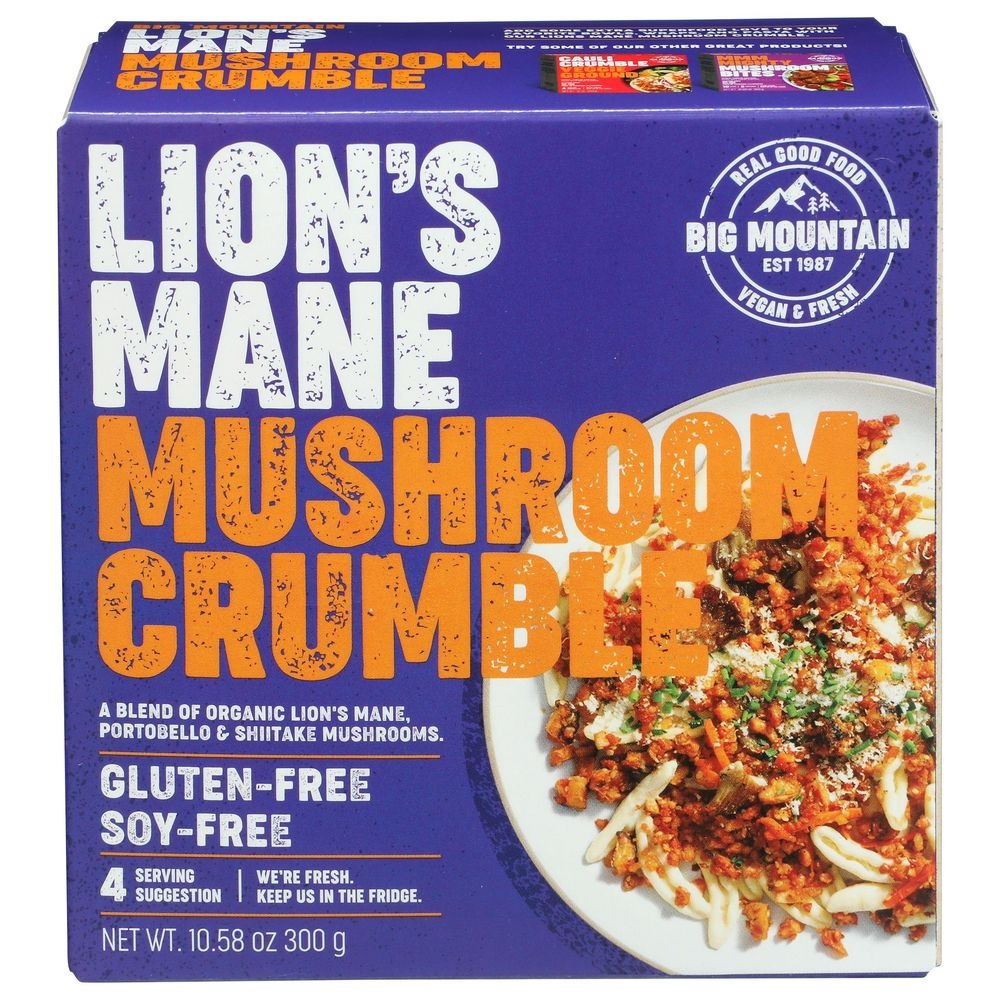 Big Mountain Foods Lions Mane Mushroom Crumble, 12 Ounce -- 8 per case