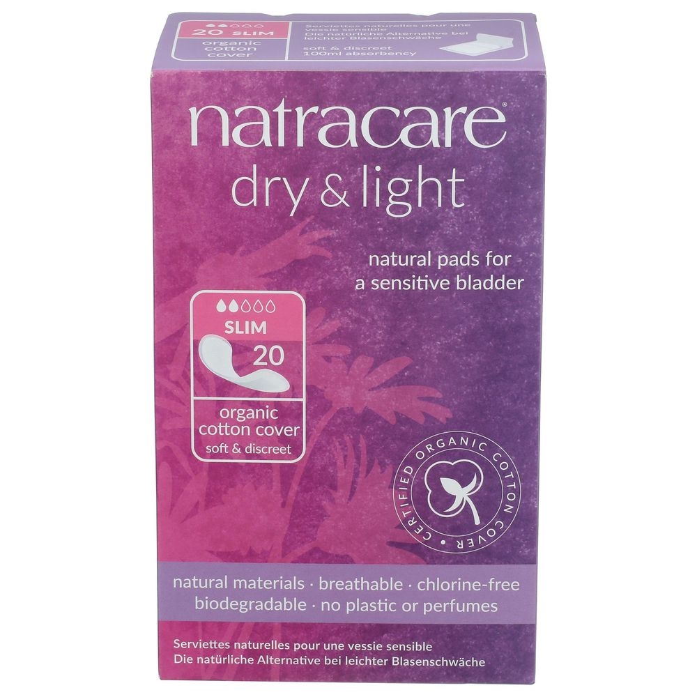 Natracare Organic Cotton Dry and Light Slim Incontinence Pads, 20 count