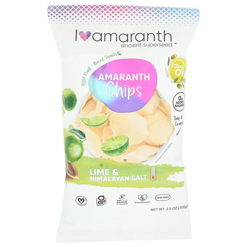 I Amaranth Lime and Himalayan Salt Chips, 3.5 Ounce -- 12 per case