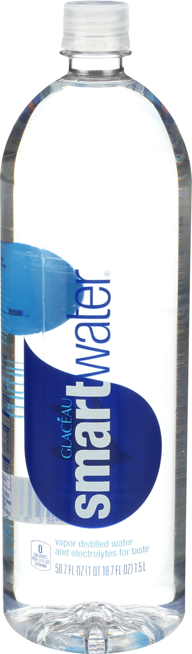 Glaceau Smartwater Vapor Distilled Water, 1.5 Liter -- 12 per case