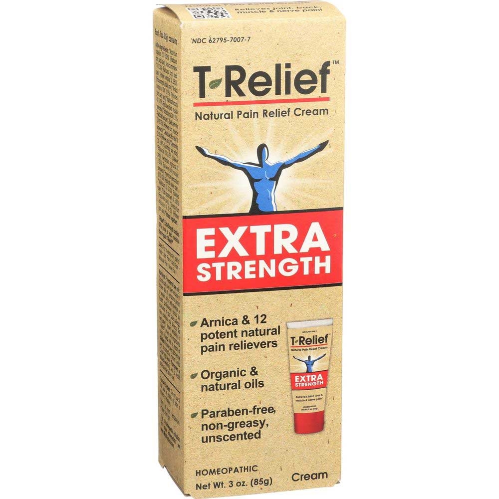 T Relief Extra Strength Natural Pain Relief Cream, 3 Ounce