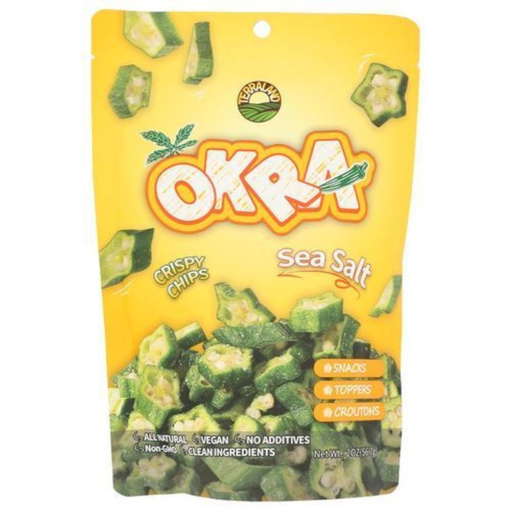 Terraland Okra Sea Salt Crispy Snack Chips, 2 Ounce -- 8 per case