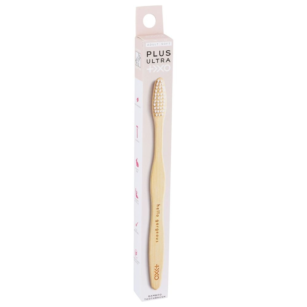Plus Ultra Bamboo Hello Gorgeous Soft Toothbrush for Adult -- 12 per case
