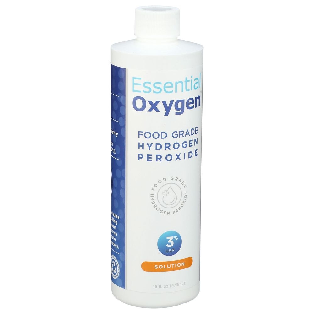 Essential Oxygen 3 Percent Food Grade Hydrogen Peroxide, 16 Ounce