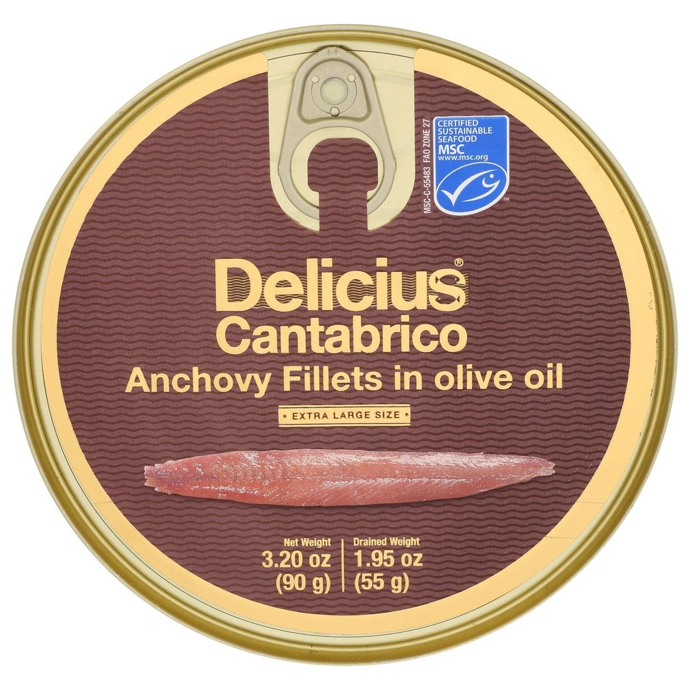Delicius Anchovy Fillets in Olive Oil, 3.17 Ounce -- 8 per case