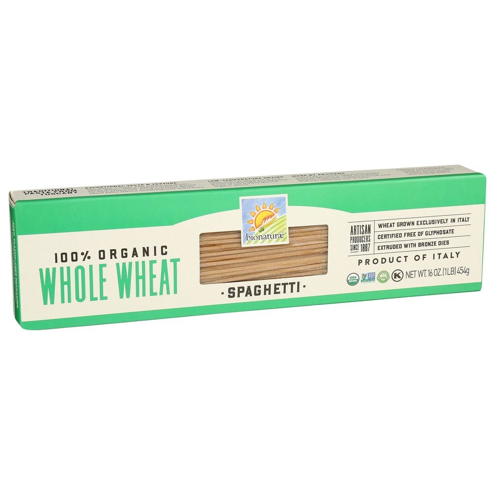 Bionaturae 100 Percent Organic Whole Wheat Spaghetti Pasta, 16 Ounce -- 12 per case