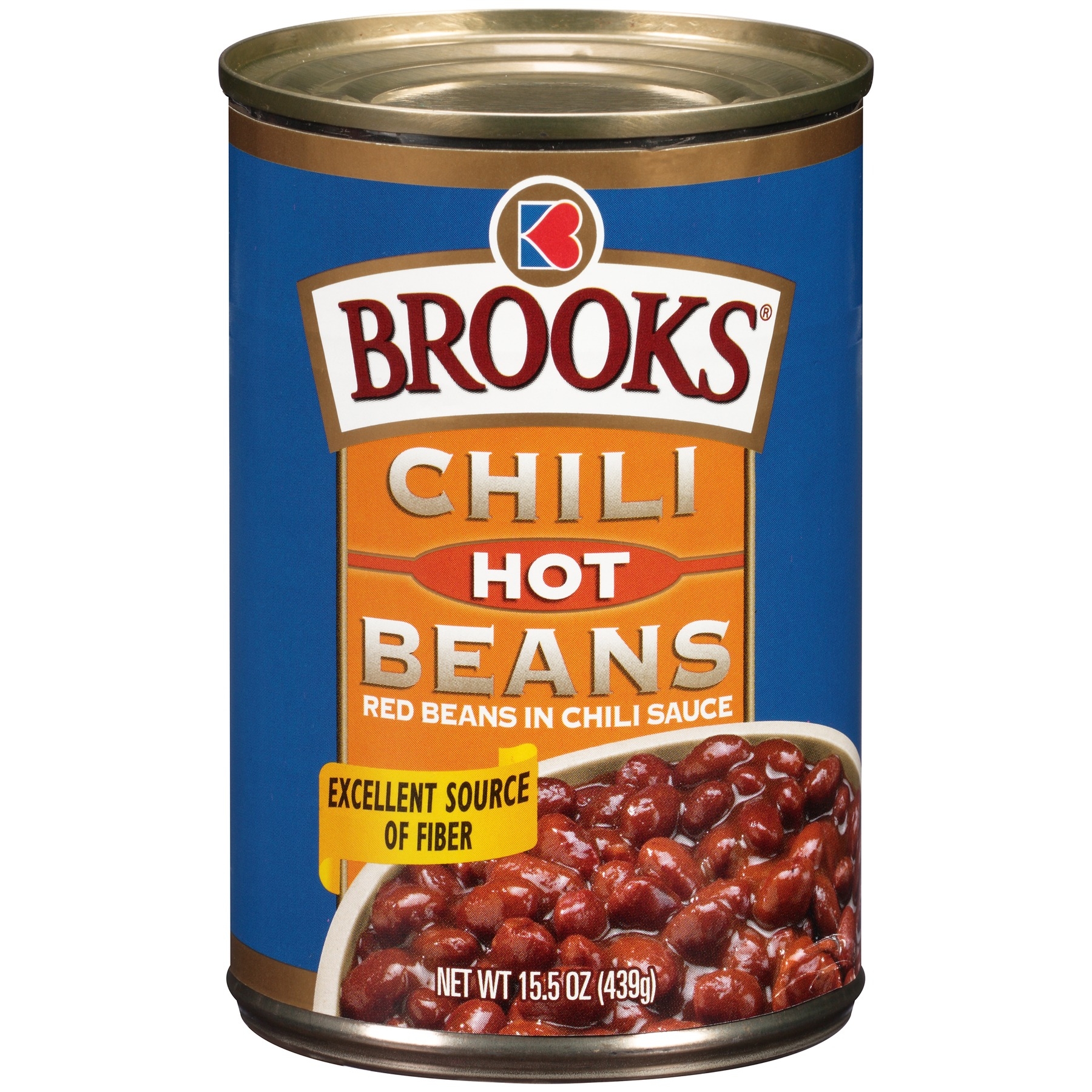 Brooks Chili Hot Beans in Chili Sauce, 15.5 Ounce Can -- 24 per case.